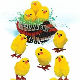 Baker Ross Mini Fluffy Chicks-Pack di 12, Pasqua, Craft for Kids (E432), Giallo