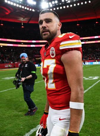 Travis Kelce durante la sua partita