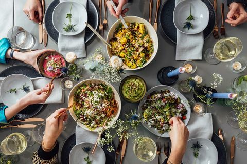 Cena di cibo diverso