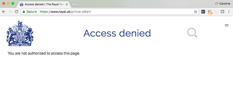 sito web della famiglia reale principe alberto accesso negato