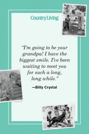 "diventerò tuo nonno ho il sorriso più grande che aspettavo di conoscerti da così tanto, tanto tempo" —billy crystal