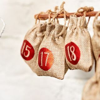 24 sacchi appesi per albero del calendario dell'avvento di Natale