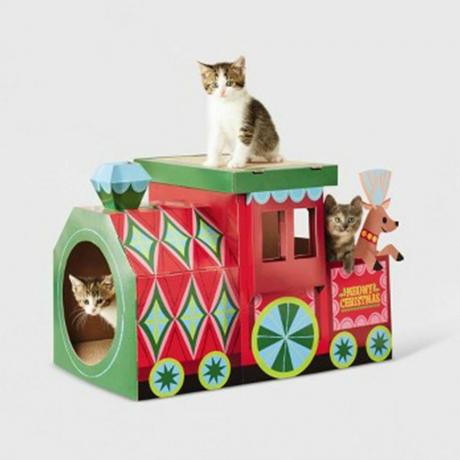 Casetta per gatti del treno delle vacanze del Regno dei giocattoli