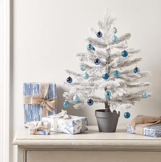 Albero in vaso di pino glassato all'aperto per interni