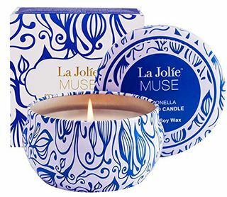 La Jolíe Muse Candela alla Citronella Zanzariera Repellente per Insetti 100% Cera di Soia Latta da Viaggio Indoor e Outdoor 45 Ore