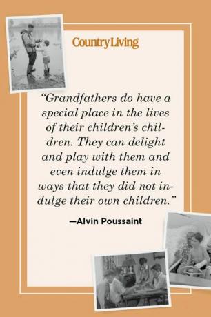 “i nonni hanno un posto speciale nella vita dei figli dei loro figli che possono deliziare e giocare con loro e persino assecondarli in modi che non hanno assecondato i propri figli” —alvin poussaint