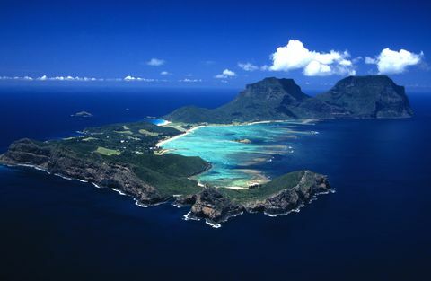 Vista aerea dell'isola di Lorde Howe nel Nuovo Galles del Sud, Australia