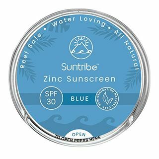 Suntribe Mineral Sports & Face Sunscreen - SPF 30 - Tutto naturale - 100% zinco - Sicuro per la barriera corallina - 4 ingredienti - Resistente all'acqua (45 g) (blu)