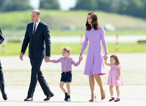 Il principe William, il principe George, la duchessa di Cambridge e la principessa Charlotte in Germania