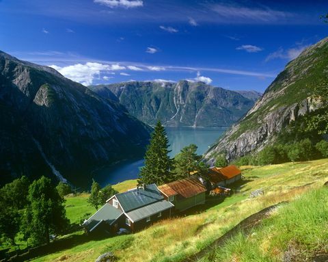 Campagna della Norvegia - montagne e fiordo