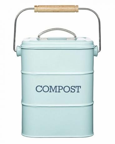 Bidone per compost blu vintage