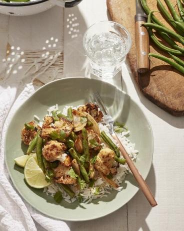 cavolfiore al curry e fagiolini arrosto