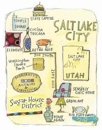 Mappa illustrata di Salt Lake City