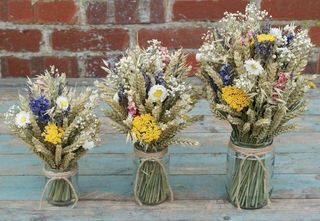 Centrotavola per la tavola da matrimonio in vaso di fiori secchi Festival Meadow