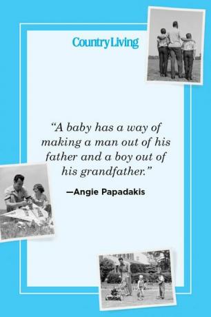 “un bambino ha un modo di fare di suo padre un uomo e di suo nonno un ragazzo” —angie papadakis