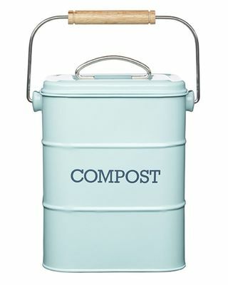Bidone del compost blu vintage