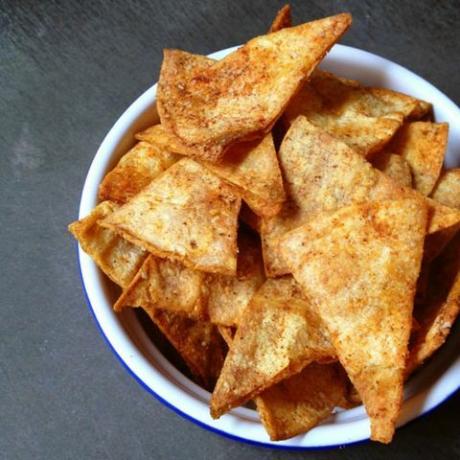 tortilla chips di mais al forno