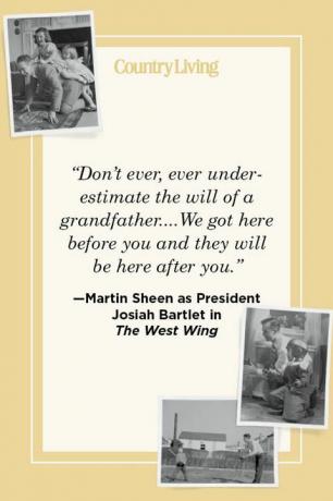 “non sottovalutare mai e poi mai la volontà di un nonno siamo arrivati ​​qui prima di te e loro saranno qui dopo di te” —martin sheen come presidente josiah bartlet nell'ala ovest