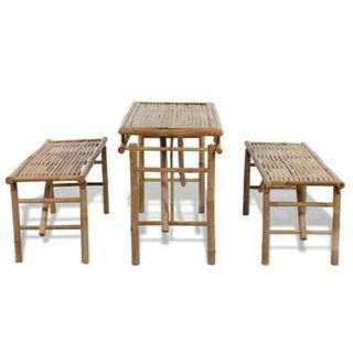 Set tavolo da giardino in bambù